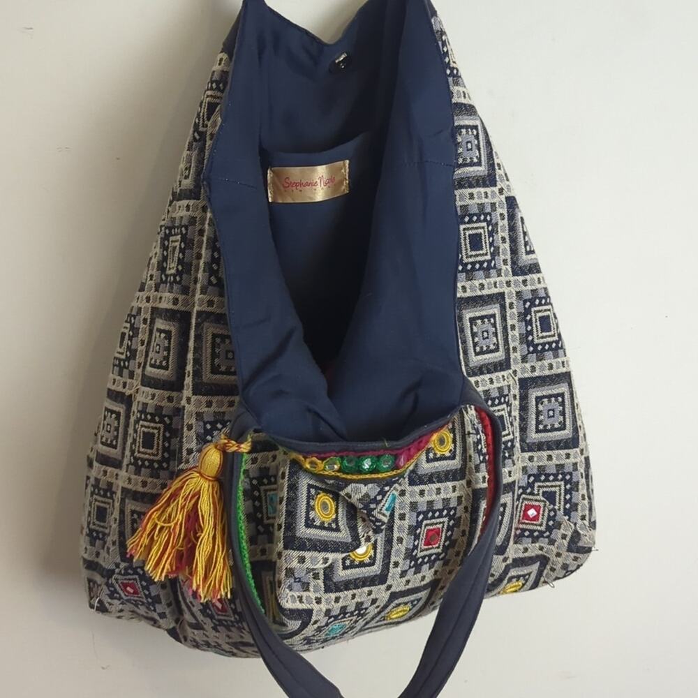 Extra Large Embroidered Patchwork Multicolor Boho… - image 3